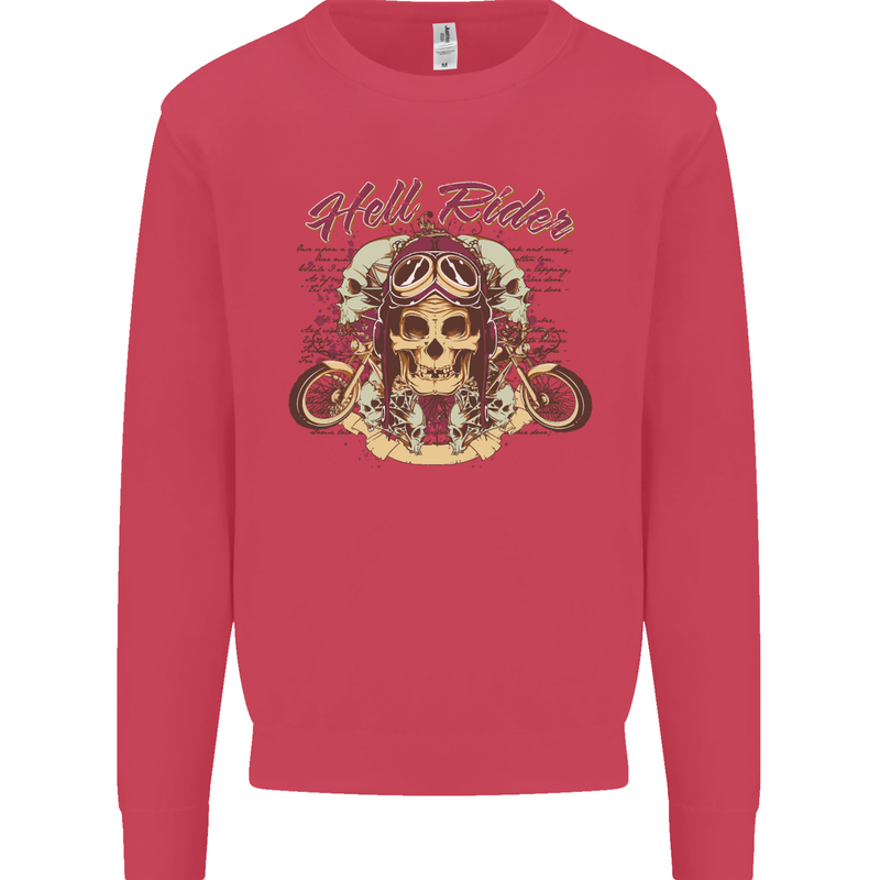 Hell Riders Motorcycle Motorbike Biker Kids Sweatshirt Jumper Heliconia