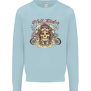 Hell Riders Motorcycle Motorbike Biker Kids Sweatshirt Jumper Light Blue