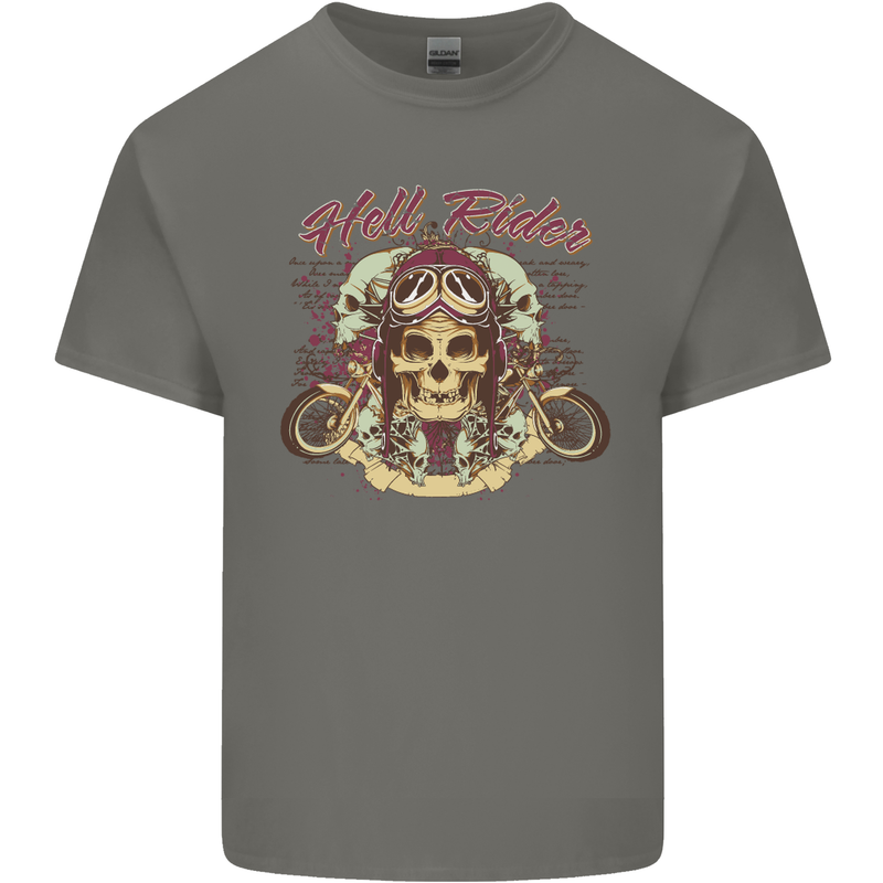 Hell Riders Motorcycle Motorbike Biker Mens Cotton T-Shirt Tee Top Charcoal