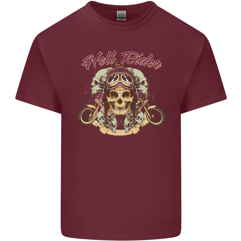 Hell Riders Motorcycle Motorbike Biker Mens Cotton T-Shirt Tee Top Maroon