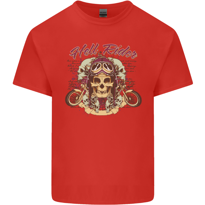 Hell Riders Motorcycle Motorbike Biker Mens Cotton T-Shirt Tee Top Red