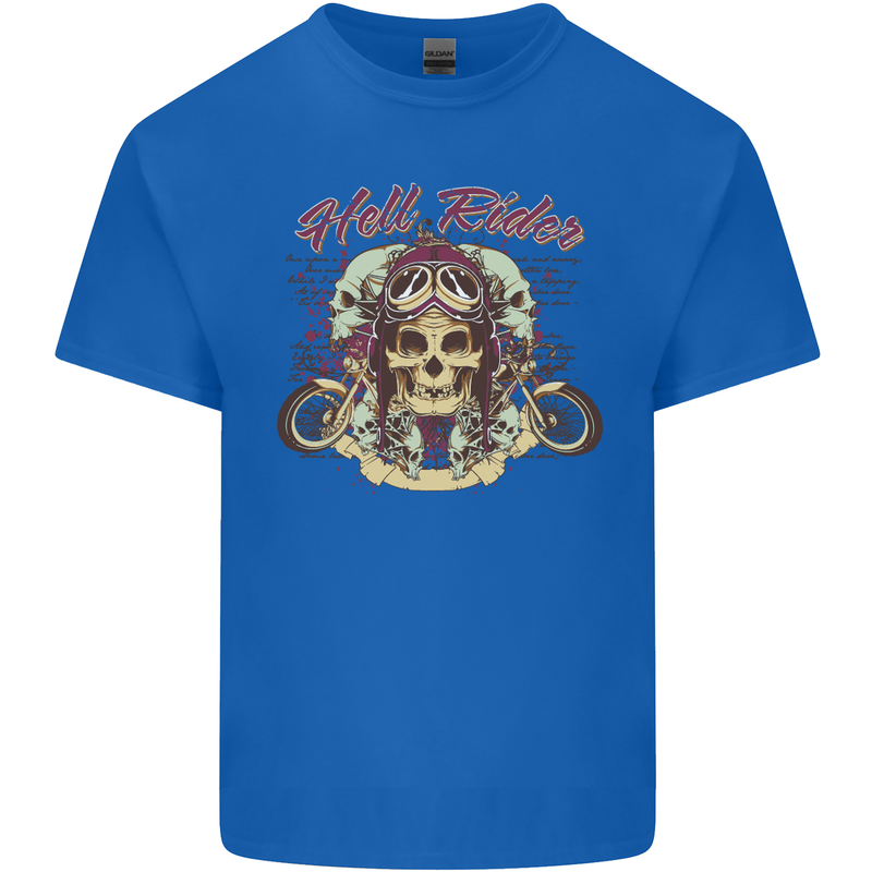 Hell Riders Motorcycle Motorbike Biker Mens Cotton T-Shirt Tee Top Royal Blue