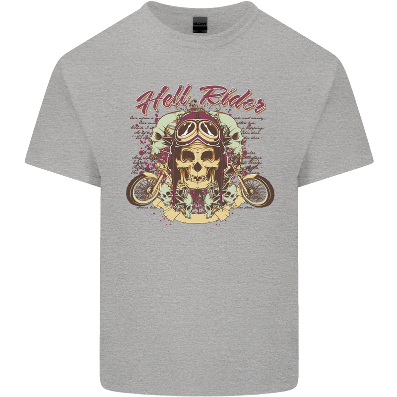 Hell Riders Motorcycle Motorbike Biker Mens Cotton T-Shirt Tee Top Sports Grey
