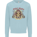 Hell Riders Motorcycle Motorbike Biker Mens Sweatshirt Jumper Light Blue