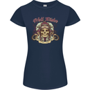 Hell Riders Motorcycle Motorbike Biker Womens Petite Cut T-Shirt Navy Blue