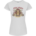 Hell Riders Motorcycle Motorbike Biker Womens Petite Cut T-Shirt White