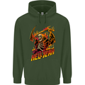 Hell Yeah Grim Reaper Skull Heavy Metal Childrens Kids Hoodie Forest Green