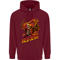 Hell Yeah Grim Reaper Skull Heavy Metal Childrens Kids Hoodie Maroon