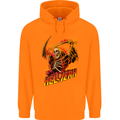 Hell Yeah Grim Reaper Skull Heavy Metal Childrens Kids Hoodie Orange