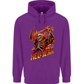 Hell Yeah Grim Reaper Skull Heavy Metal Childrens Kids Hoodie Purple