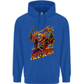 Hell Yeah Grim Reaper Skull Heavy Metal Childrens Kids Hoodie Royal Blue