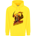 Hell Yeah Grim Reaper Skull Heavy Metal Childrens Kids Hoodie Yellow