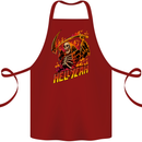 Hell Yeah Grim Reaper Skull Heavy Metal Cotton Apron 100% Organic Maroon