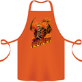 Hell Yeah Grim Reaper Skull Heavy Metal Cotton Apron 100% Organic Orange