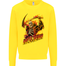Hell Yeah Grim Reaper Skull Heavy Metal Kids Sweatshirt Jumper Yellow