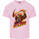 Hell Yeah Grim Reaper Skull Heavy Metal Kids T-Shirt Childrens Light Pink