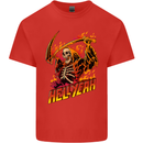 Hell Yeah Grim Reaper Skull Heavy Metal Kids T-Shirt Childrens Red