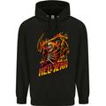 Hell Yeah Grim Reaper Skull Heavy Metal Mens 80% Cotton Hoodie Black