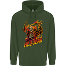 Hell Yeah Grim Reaper Skull Heavy Metal Mens 80% Cotton Hoodie Forest Green