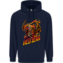 Hell Yeah Grim Reaper Skull Heavy Metal Mens 80% Cotton Hoodie Navy Blue
