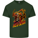 Hell Yeah Grim Reaper Skull Heavy Metal Mens Cotton T-Shirt Tee Top Forest Green