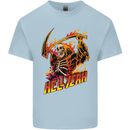 Hell Yeah Grim Reaper Skull Heavy Metal Mens Cotton T-Shirt Tee Top Light Blue