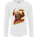 Hell Yeah Grim Reaper Skull Heavy Metal Mens Long Sleeve T-Shirt White