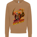 Hell Yeah Grim Reaper Skull Heavy Metal Mens Sweatshirt Jumper Caramel Latte