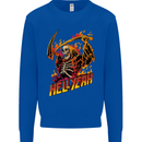 Hell Yeah Grim Reaper Skull Heavy Metal Mens Sweatshirt Jumper Royal Blue