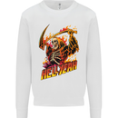 Hell Yeah Grim Reaper Skull Heavy Metal Mens Sweatshirt Jumper White
