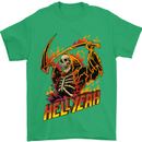 Hell Yeah Grim Reaper Skull Heavy Metal Mens T-Shirt Cotton Gildan Irish Green