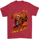 Hell Yeah Grim Reaper Skull Heavy Metal Mens T-Shirt Cotton Gildan Red