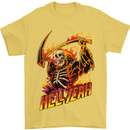 Hell Yeah Grim Reaper Skull Heavy Metal Mens T-Shirt Cotton Gildan Yellow