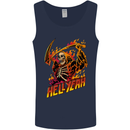 Hell Yeah Grim Reaper Skull Heavy Metal Mens Vest Tank Top Navy Blue