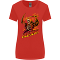 Hell Yeah Grim Reaper Skull Heavy Metal Womens Wider Cut T-Shirt Red