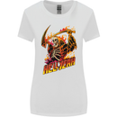 Hell Yeah Grim Reaper Skull Heavy Metal Womens Wider Cut T-Shirt White