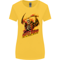 Hell Yeah Grim Reaper Skull Heavy Metal Womens Wider Cut T-Shirt Yellow