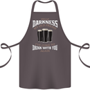Hello Darkness My Old Friend Funny Guiness Cotton Apron 100% Organic Dark Grey