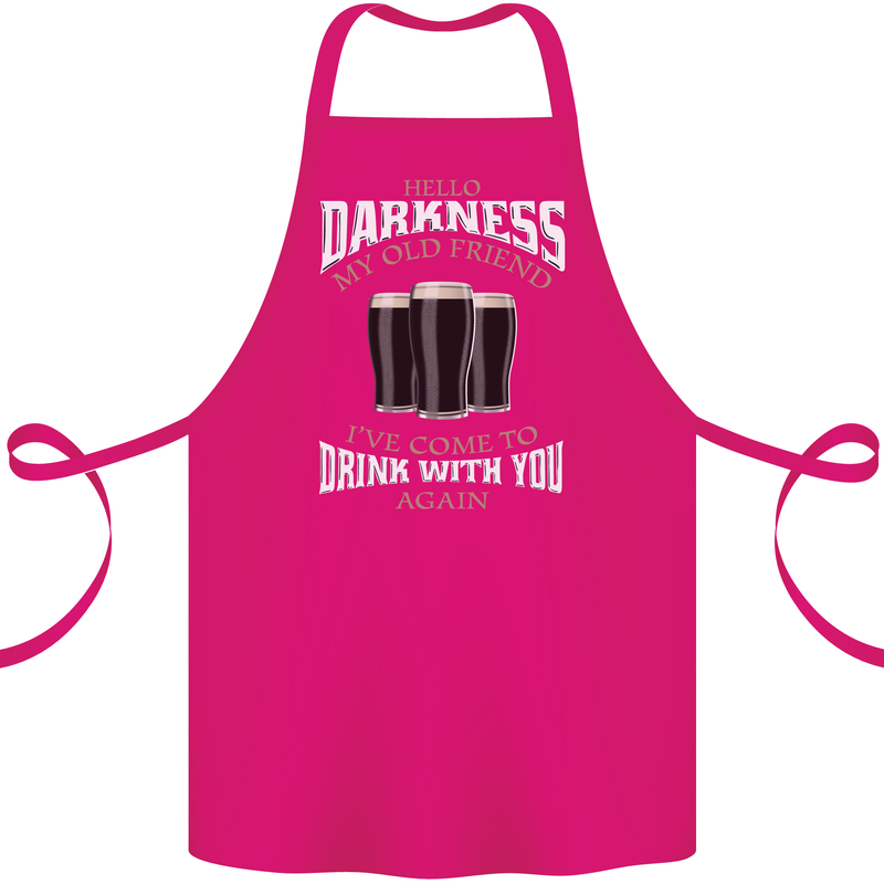 Hello Darkness My Old Friend Funny Guiness Cotton Apron 100% Organic Pink