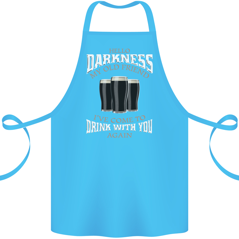 Hello Darkness My Old Friend Funny Guiness Cotton Apron 100% Organic Turquoise