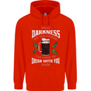 Hello Darkness My Old Friend Funny Guiness Mens 80% Cotton Hoodie Bright Red