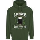 Hello Darkness My Old Friend Funny Guiness Mens 80% Cotton Hoodie Forest Green