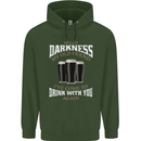 Hello Darkness My Old Friend Funny Guiness Mens 80% Cotton Hoodie Forest Green