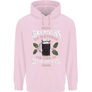 Hello Darkness My Old Friend Funny Guiness Mens 80% Cotton Hoodie Light Pink