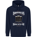 Hello Darkness My Old Friend Funny Guiness Mens 80% Cotton Hoodie Navy Blue