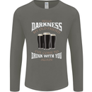 Hello Darkness My Old Friend Funny Guiness Mens Long Sleeve T-Shirt Charcoal