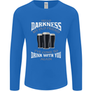 Hello Darkness My Old Friend Funny Guiness Mens Long Sleeve T-Shirt Royal Blue