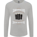Hello Darkness My Old Friend Funny Guiness Mens Long Sleeve T-Shirt Sports Grey