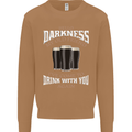 Hello Darkness My Old Friend Funny Guiness Mens Sweatshirt Jumper Caramel Latte