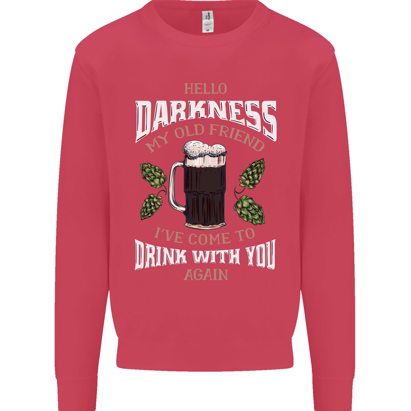 Hello Darkness My Old Friend Funny Guiness Mens Sweatshirt Jumper Heliconia